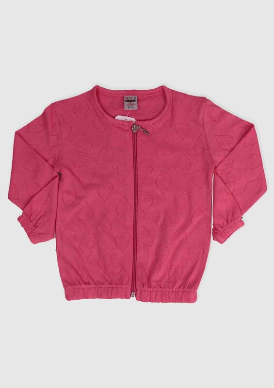Jacquard Girl Cardigan | Pink - Thumbnail