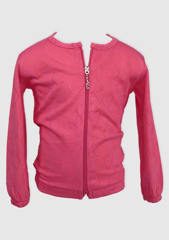 Jacquard Girl Cardigan | Pink - Thumbnail