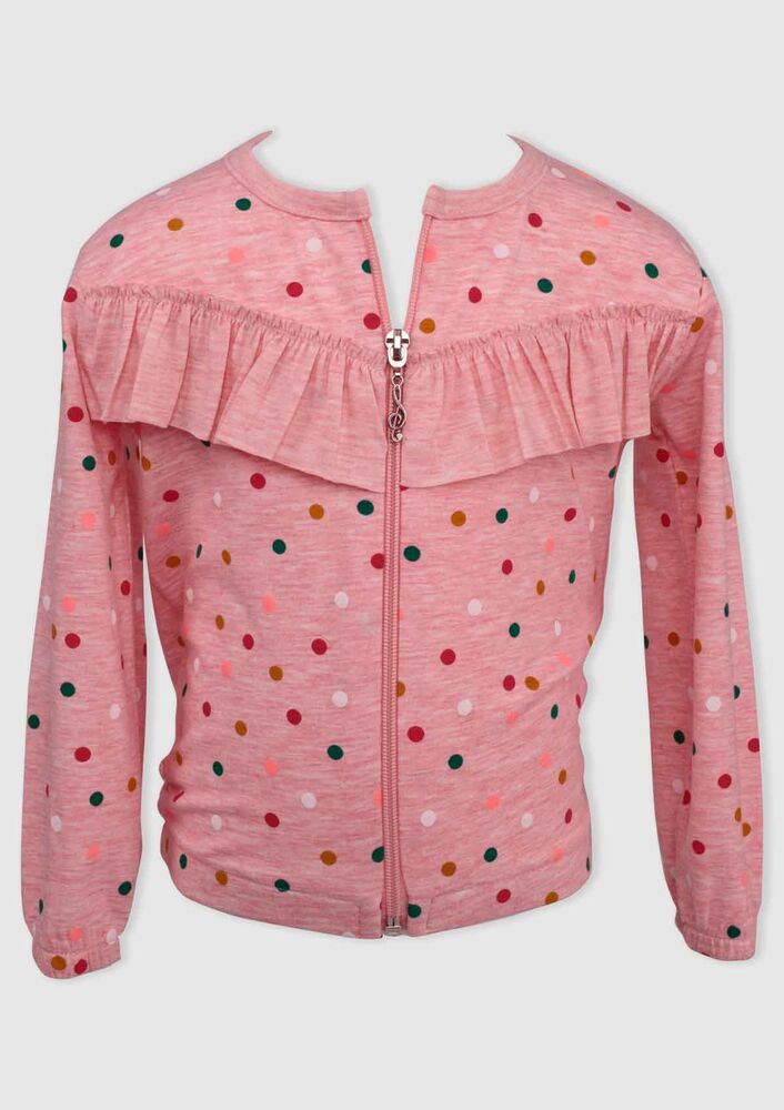 Spotted Girl Cardigan | Salmon