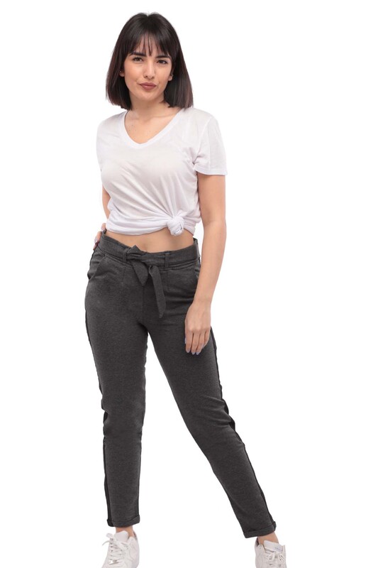 Striped Woman Sweatpants | Gray - Thumbnail