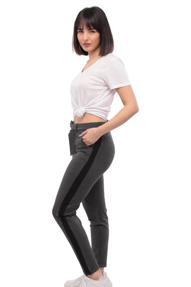 Striped Woman Sweatpants | Gray