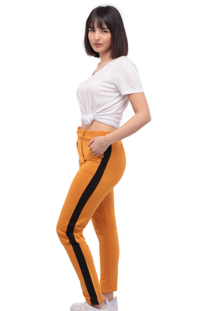 Striped Woman Sweatpants | Mustard