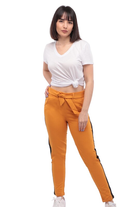 Striped Woman Sweatpants | Mustard - Thumbnail