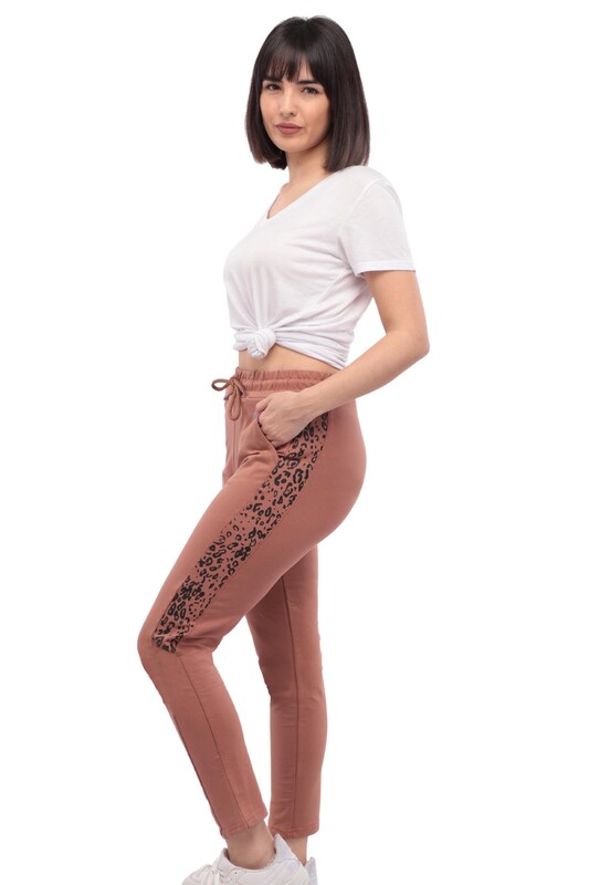 SİMİSSO - Animal Printed Woman Sweatpants | Brown