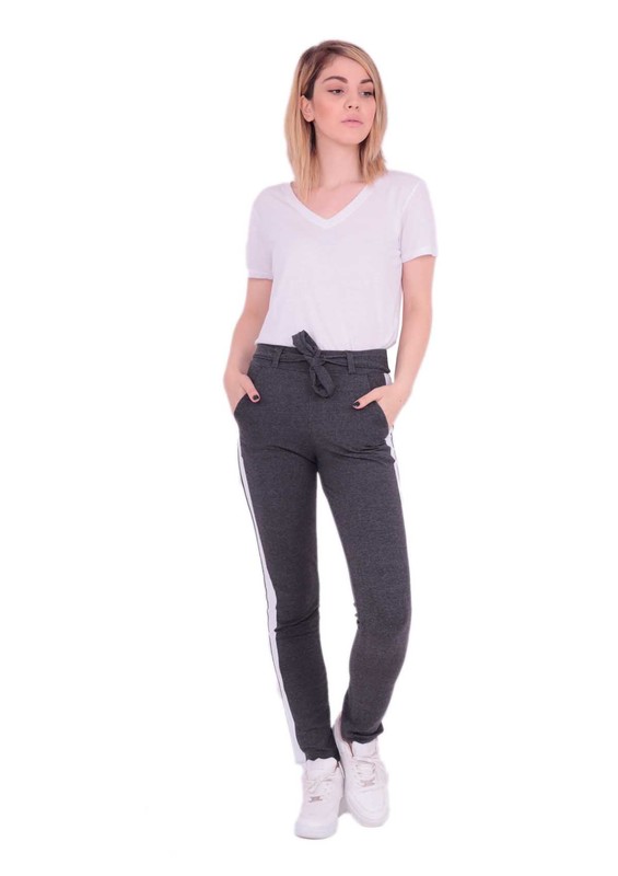 SRT - Tie Waist Sweatpants with Side Stripes 118 | Grey