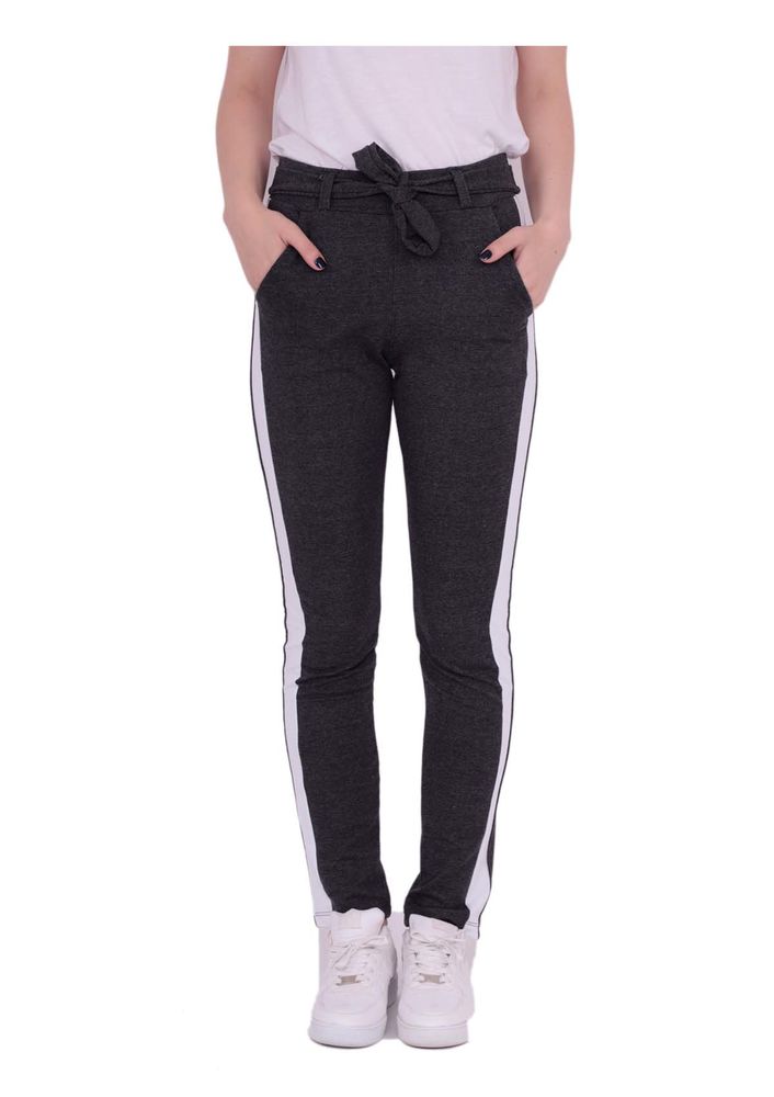 Tie Waist Sweatpants with Side Stripes 118 | Grey