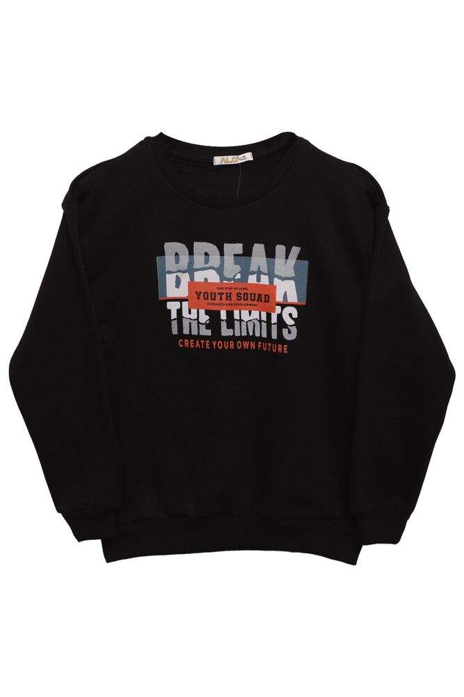 Şardonlu Erkek Çocuk Sweatshirt 423773 | Siyah