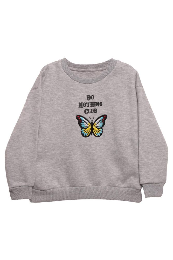 Şardonlu Kız Çocuk Sweatshirt 623553 | Gri