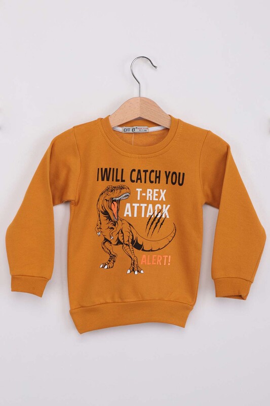 ÇIT ÇIT - Dinosaur Pattern Boy Sweat | Yellow