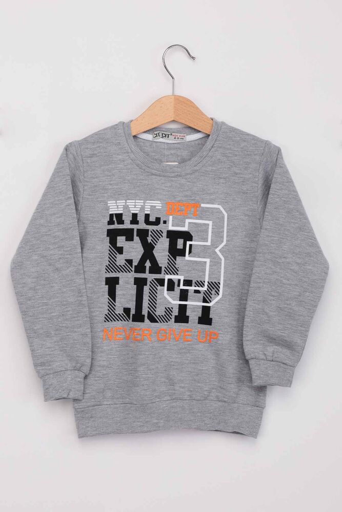Never Give Up Boy Sweatshirt | Grey