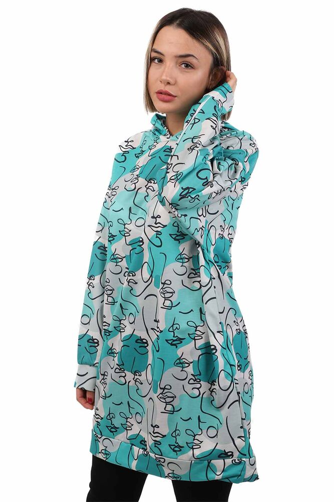 Patterned Woman Sweatshirt 6503 | Green