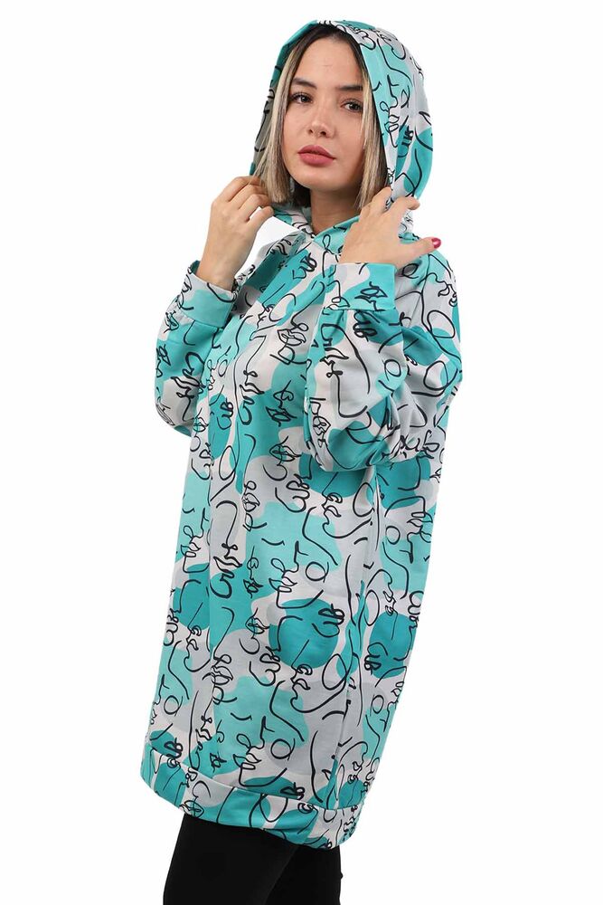 Patterned Woman Sweatshirt 6503 | Green