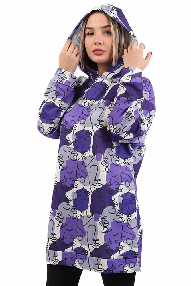 Printed Woman Sweatshirt 6503 | Purple