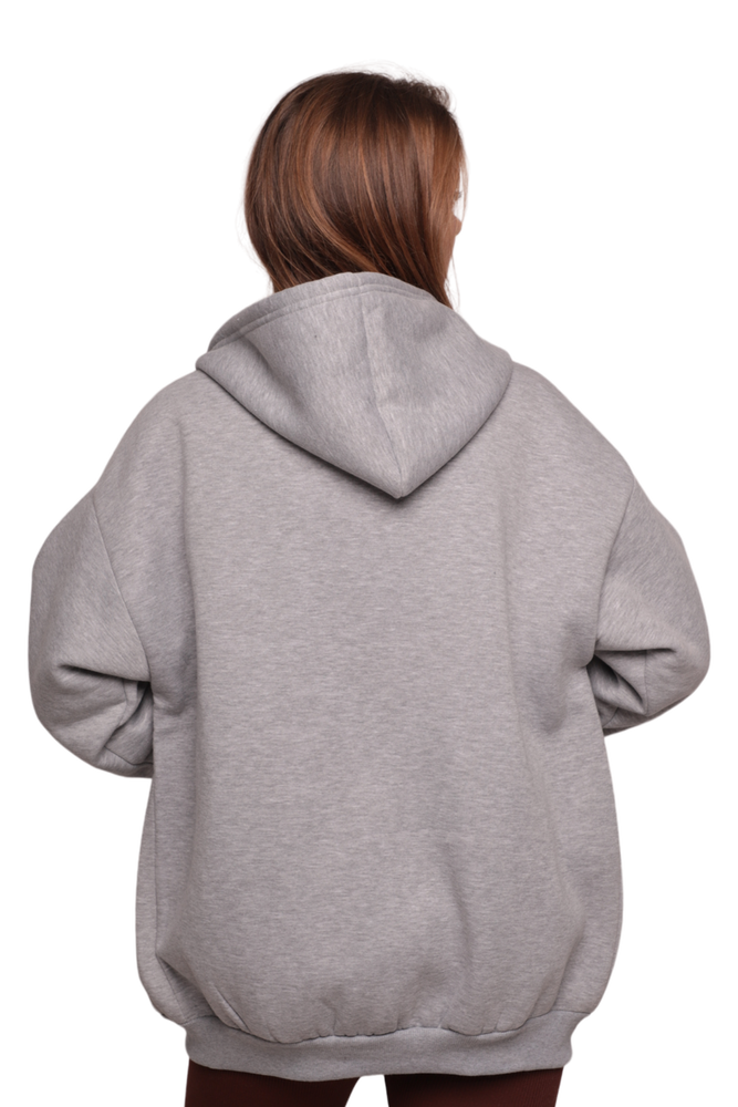 Fermuarlı 3 İplik Kadın Sweatshirt 3556 | Gri