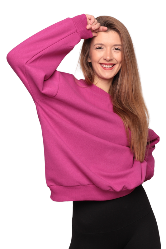SİMİSSO - Baskılı 3 İplik Kadın Sweatshirt 5810 | Sıklamen 80