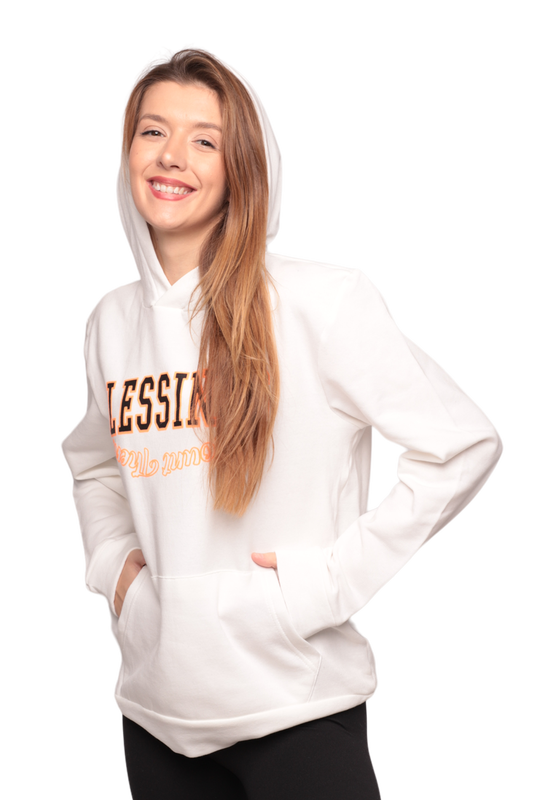 SİMİSSO - Baskılı 3 İplik Kadın Sweatshirt 0160 | Ekru