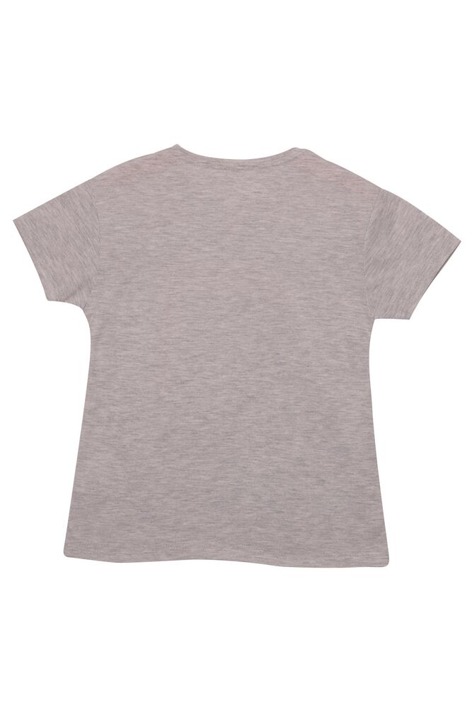 Baskılı Kız Çocuk Tshirt 0469 | Gri