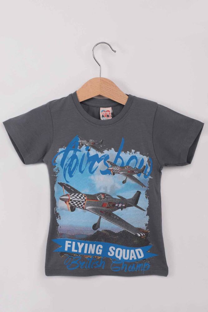 Airplane Printed Boy Tshirt | Dark Grey