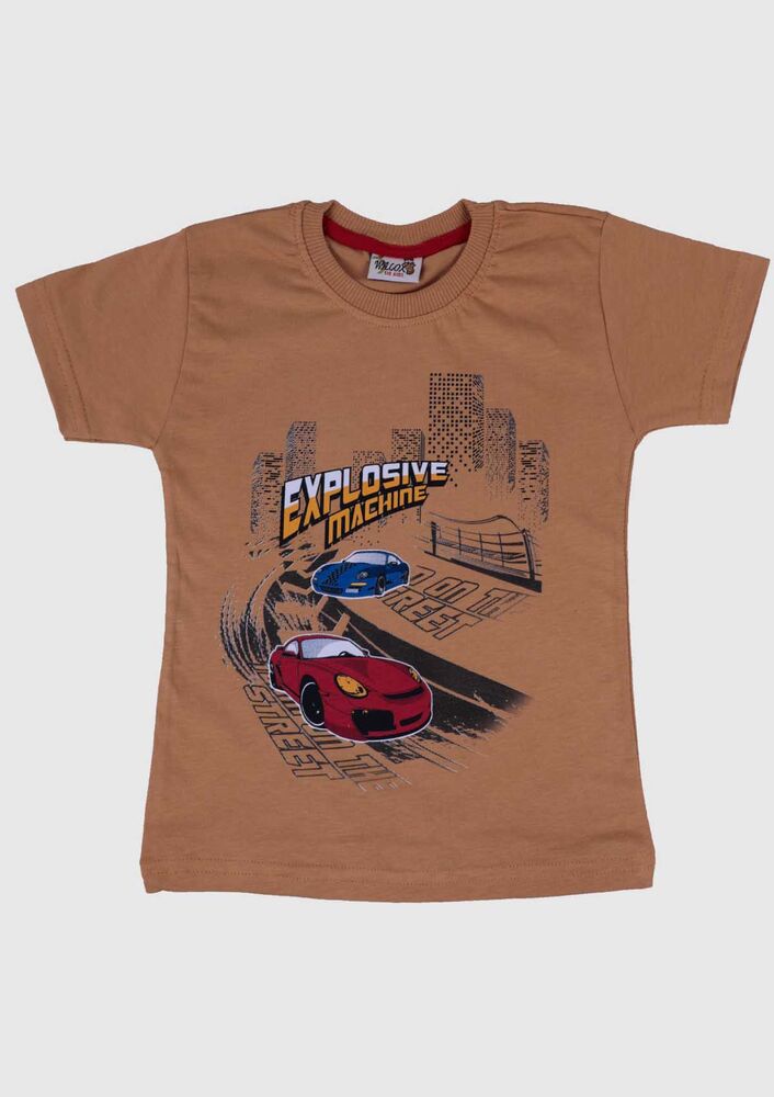Printed Short Sleeve Boy T-shirt 002 | Mustard