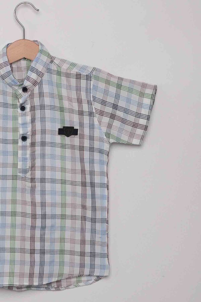 Line Pattern Boy Shirt | Green