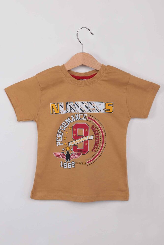 Printed Short Sleeve Boy T-shirt 004 | Mustard