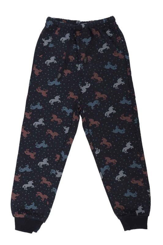 ALG - Unicorn Patterned Boy Sweatpants 8521 | Navy Blue