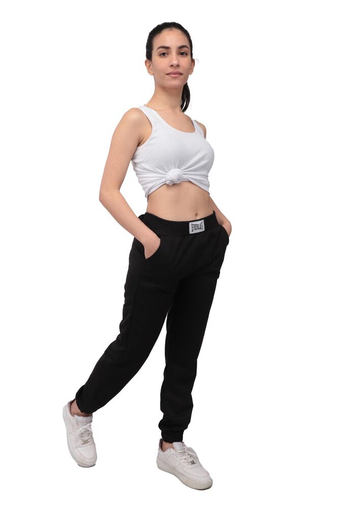 Woman Plain Sweatpants 139 | Black