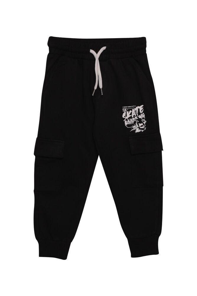 Boy Sweatpants with Cargo Pocket 3003 | Black
