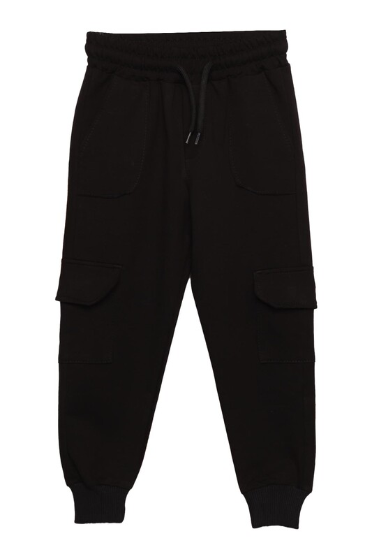 Boy Cargo Sweatpants | Black - Thumbnail