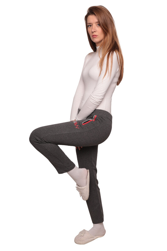 Fermuarlı Kadın Eşofman Altı 0874 | Antrasit - Thumbnail