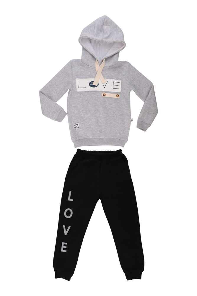 Hooded Girl Tracking Suit 20552 | Gray