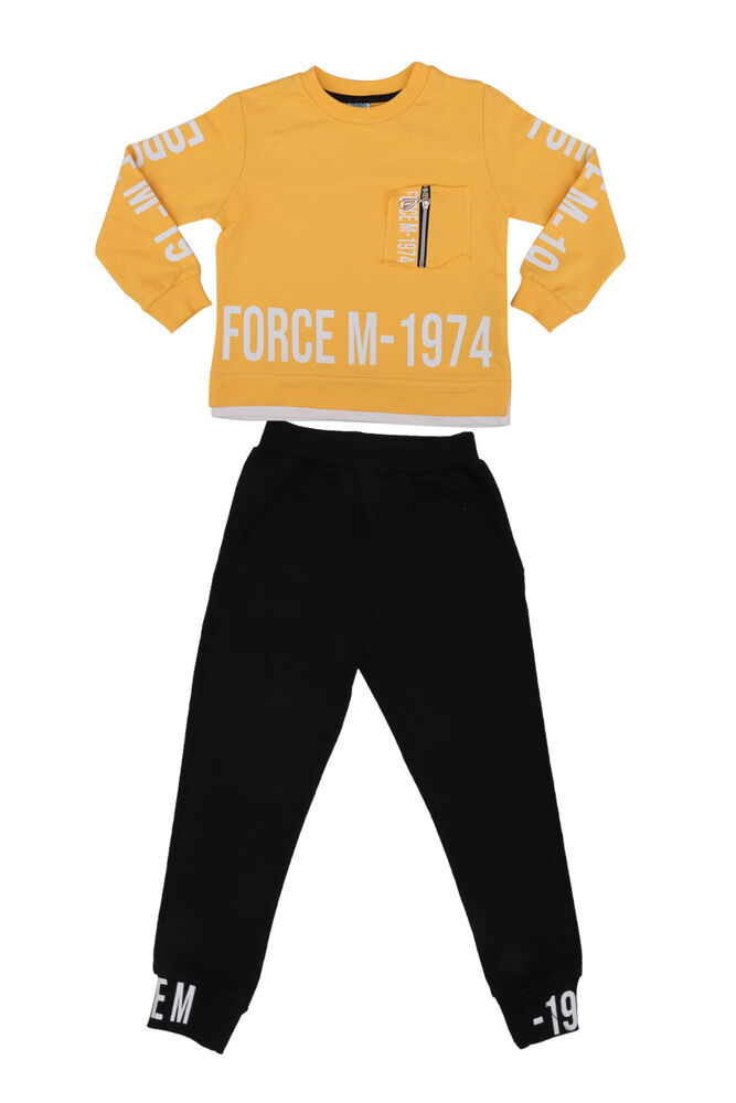Drop Zipper Boy Tracksuit Set 20525 | Yellow