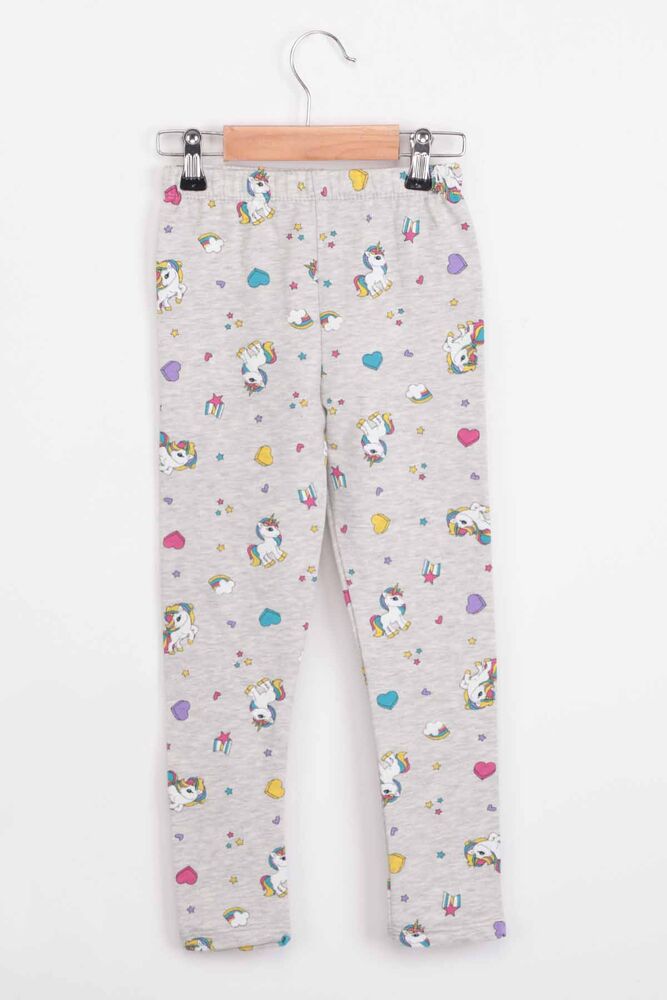 Unicorn Printed Girl Tracking Suit Bottom | Gray