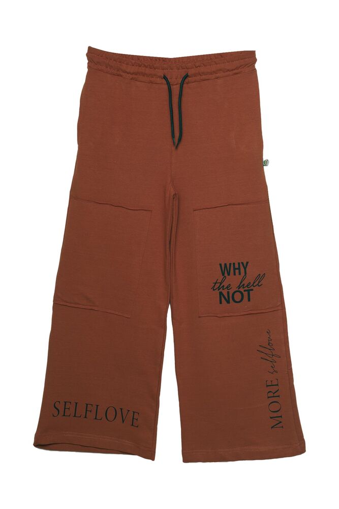 Baskılı Bol Paça Kız Çocuk Eşofman Altı 1280 | Taba Baskılı Bol Paça Kız Çocuk Eşofman Altı 1280 | Taba