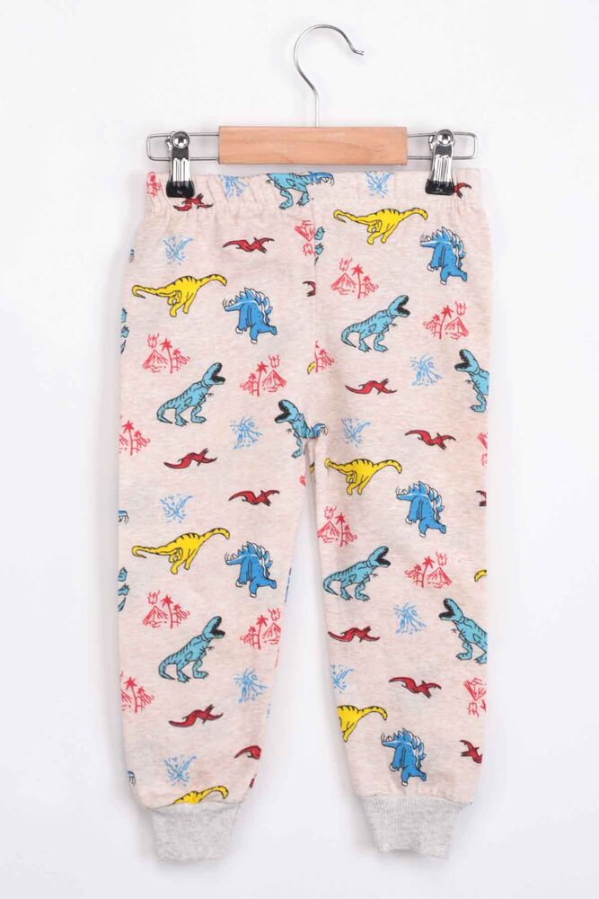 Dinosaur Patterned Boy Sweatpants | Beige