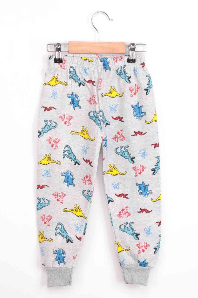 Dinosaur Patterned Boy Sweatpants | Grey