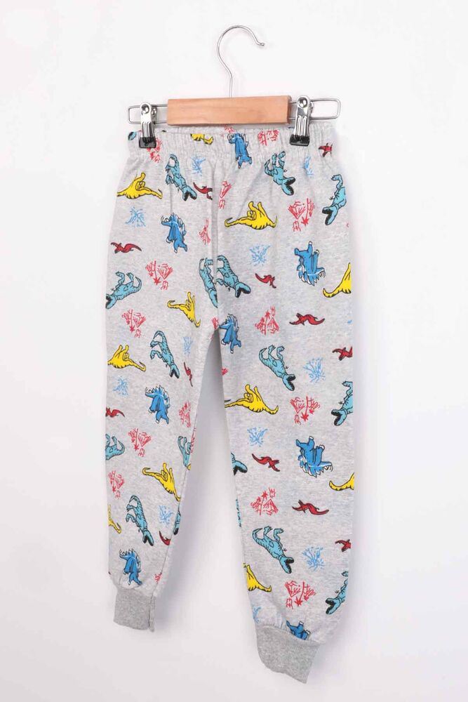 Dinosaur Patterned Boy Sweatpants | Grey