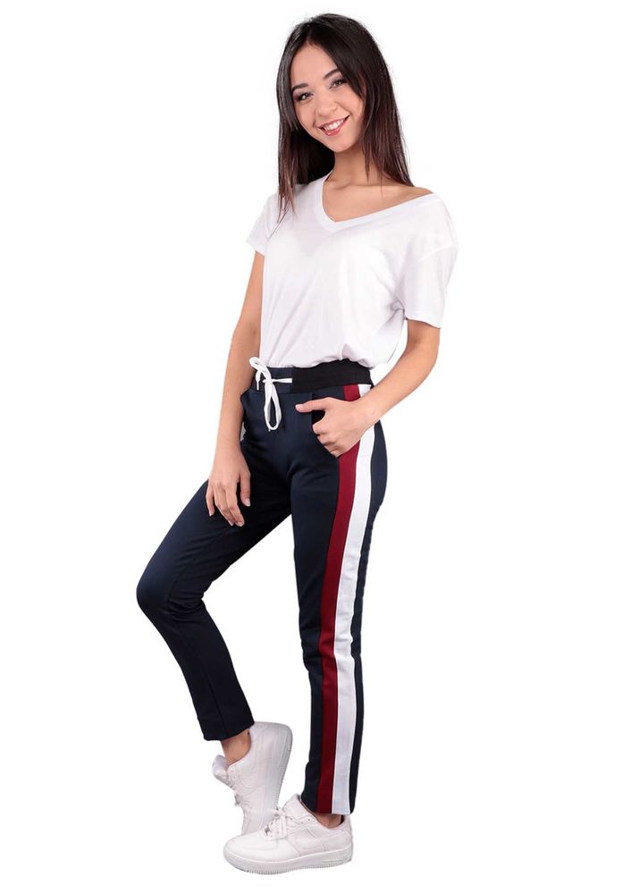 Straight Cut Striped Sweatpants 108 | Ultramarine