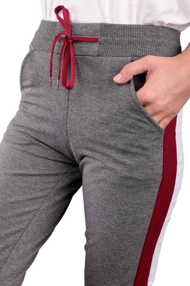 Straight Cut Striped Woman Sweatpants 108 | Gray