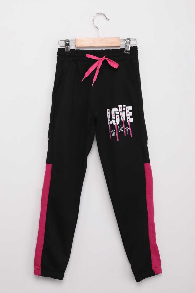 Love Printed Girl Tracking Suit | Black