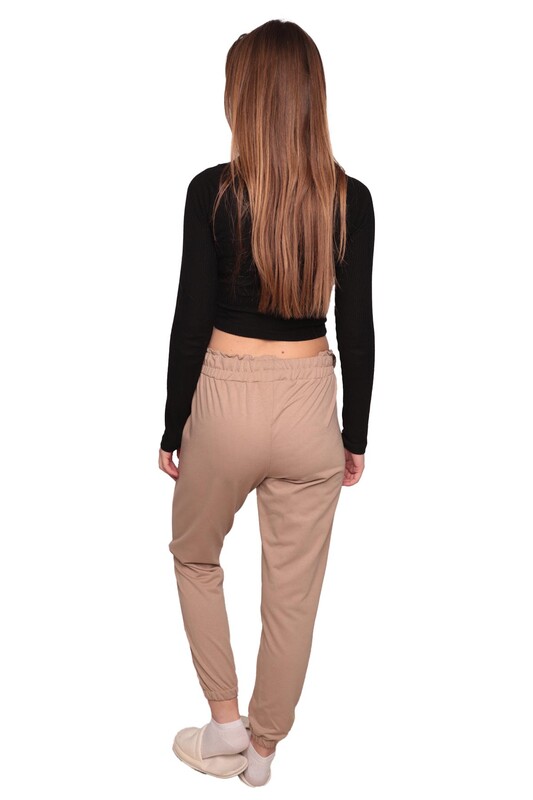 Cep Detaylı Kadın Eşofman Altı 1744 | Vizon - Thumbnail