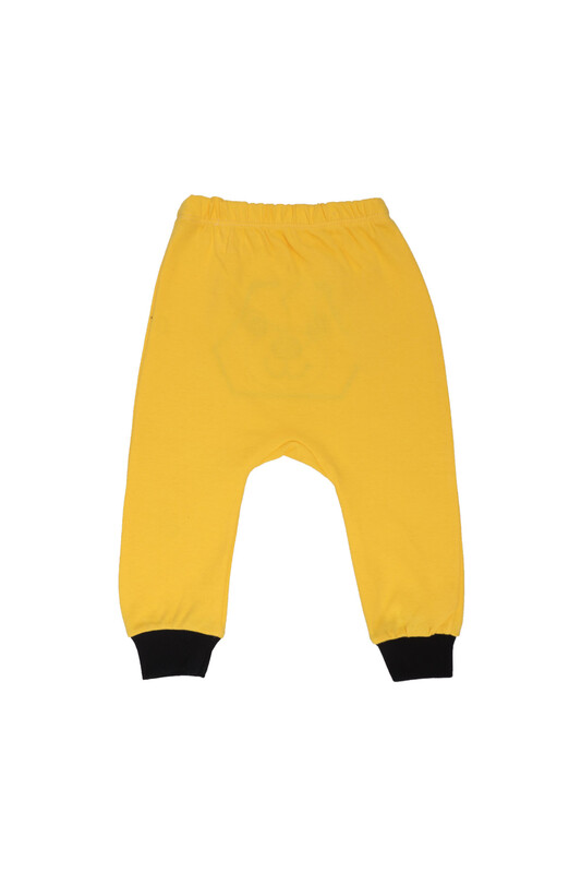 Dog Embroidered Baby Single Bottom 1043 | Yellow - Thumbnail