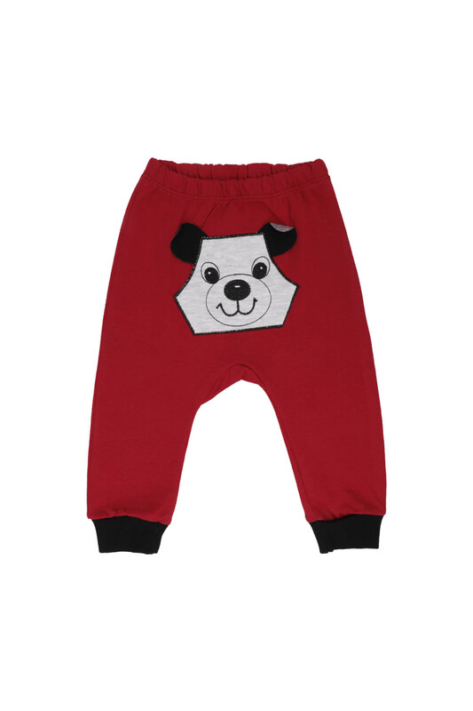 MANCAR - Dog Embroidered Baby Single Bottom 1043 | Red