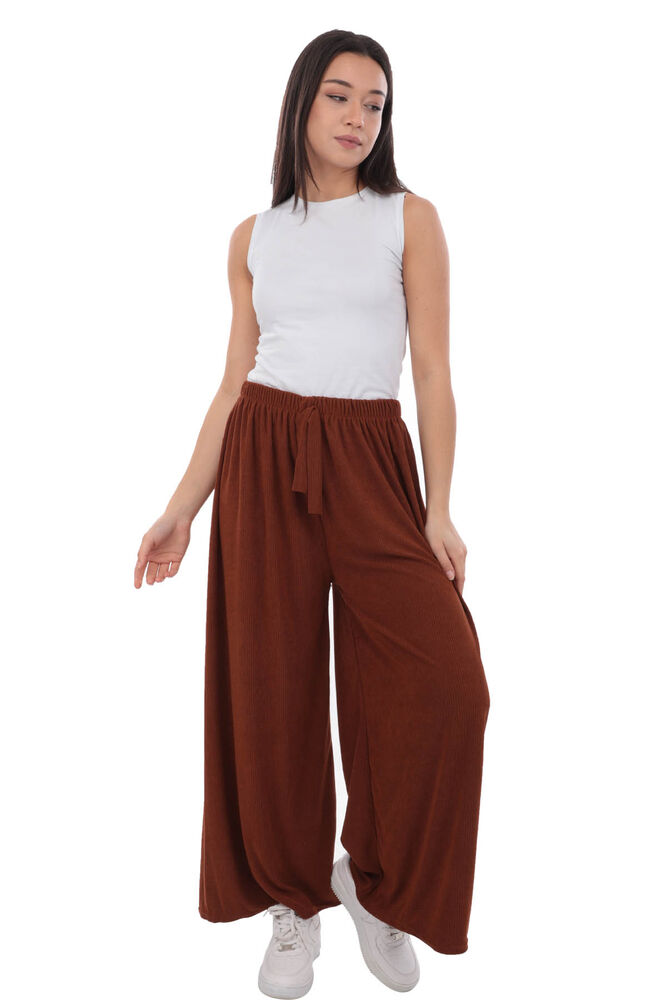Woman Wide Leg Corded Pants | Mustard