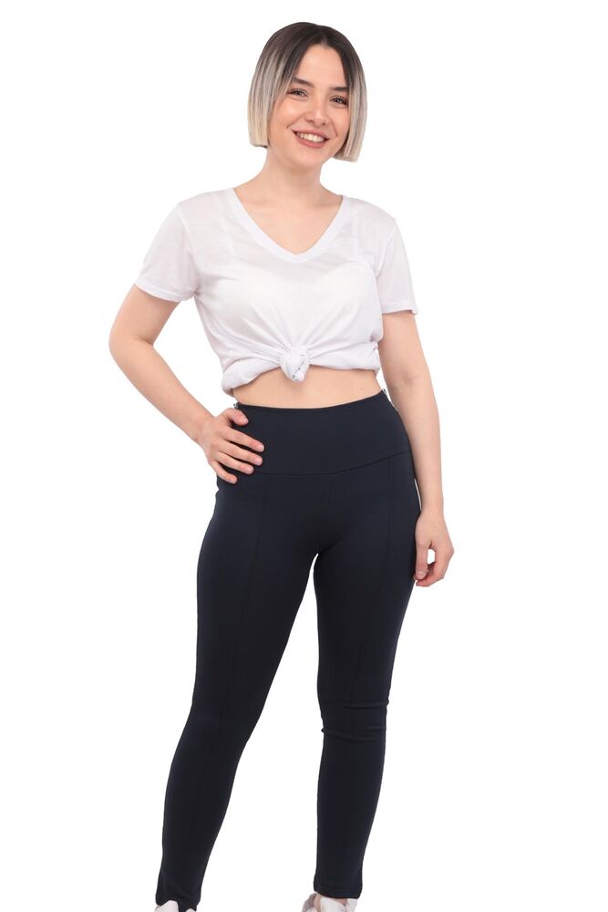 Zippered Waist Plus Size Woman Leggings | Ultramarine