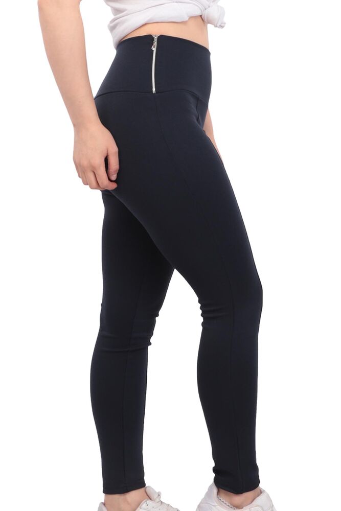 Zippered Waist Plus Size Woman Leggings | Ultramarine