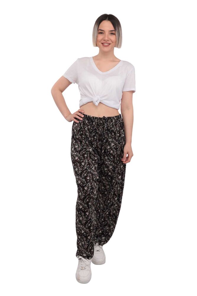 Flower Patterned Woman Pants | Black