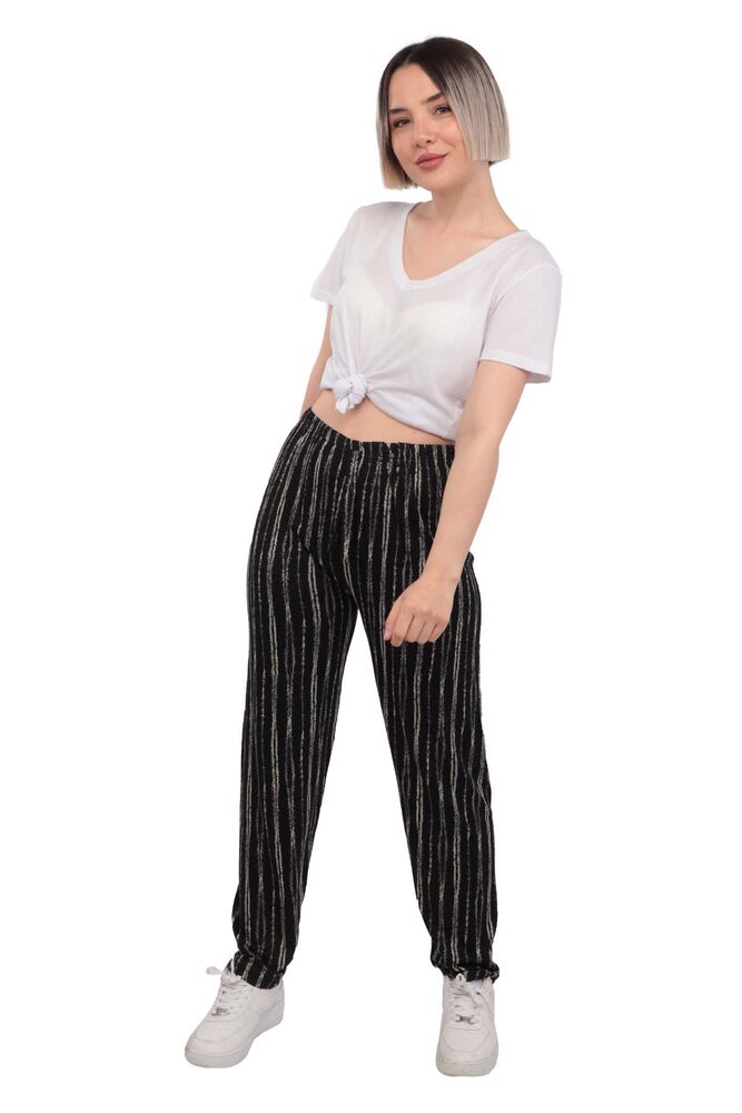 Flower Patterned Woman Pants | Black
