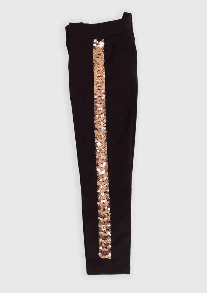 Shimmery Stripped Girl Leggings | Yellow