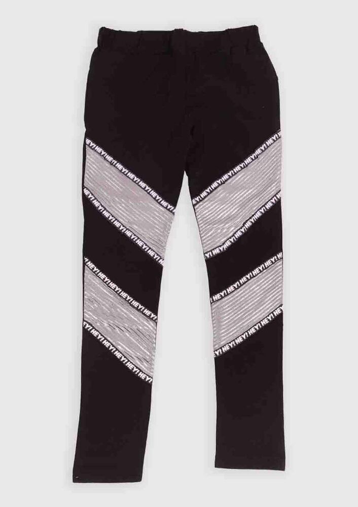 Shimmery Stripped Girl Leggings | Black